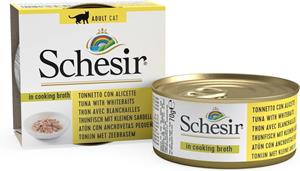 6x70g in Bouillon Tonijn met kleine Ansjovis Schesir Kattenvoer
