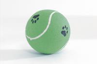 beeztees Tennisbal met voetopdruk jumbo hondenspeelgoed