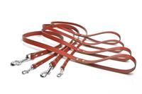 beeztees Hondenriem van leer 100cm x 10mm rood