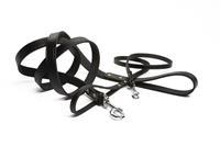 beeztees Hondenriem van leer 130cm x 12mm zwart