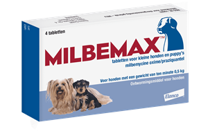 Milbemax Entwurmungstabletten für kleine Hunde und Welpen 4 Tabletten