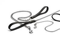 beeztees Hondenriem met ketting 120cm x 18mm zwart