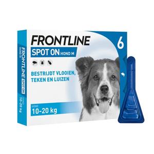 Frontline spot-on anti-vlooienmiddel voor de hond M (10 - 20 kg) 5 x 6 pipetten