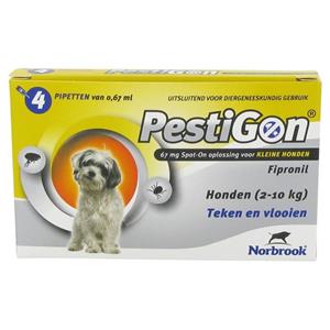 Pestigon Spot-on! hond (2-10kg) 4 x 0,67 ml