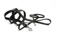 beeztees Hondenriem van leer 100cm x 18mm zwart