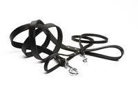 beeztees Hondenriem van leer 100cm x 20mm zwart