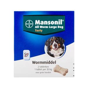 Mansonil All Worm Large Dog - 2 tabletten