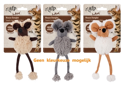 AFP MOUSE DANGLER LAMSWOL MET CATNIP ASSORTI