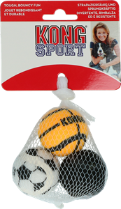 KONG Dog Toy Sport Balls XSmall 4cm Assorted Colors (3-Pack)