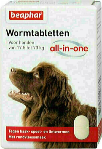 Beaphar Wormmiddel All-in-One (17,5 - 70 kg) hond 2 Tabletten