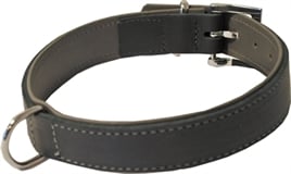 Junai.nl Hondenhalsband Soft gevoerd Zwart / Grijs L