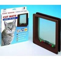 Cat Mate kattenluik groot met vierwegsluiting 50mm bruin