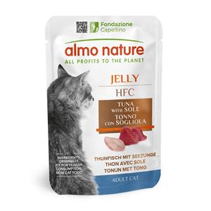 6x55g Jelly maaltijdzakjes Tonijn & Zeetong Almo Nature HFC Kattenvoer