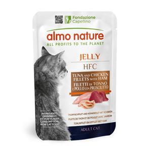 Almo Nature HFC Jelly maaltijdzakjes Kattenvoer 6 x 55 g - Tonijn, kip en ham