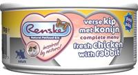 Renske Graanvrij paté kip met konijn natvoer kat (blik) 1 tray (24 x 70 g)