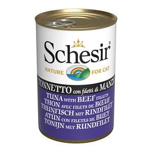 6x140g Schesir Kattenvoer Tonijn met rund