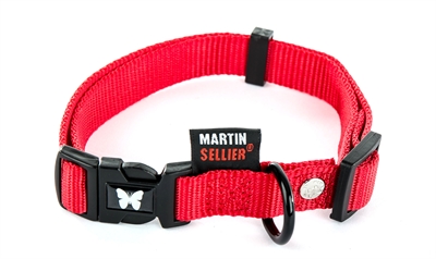 vandermeer MARTIN SELLIER HALSBAND NYLON ROOD VERSTELBAAR 16 MMX30-45 CM