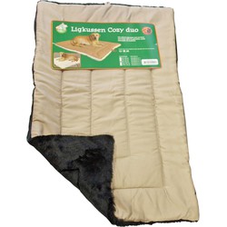 Ligkussen cozy duo beige zwart 75 x 47 cm - Gebr de boon