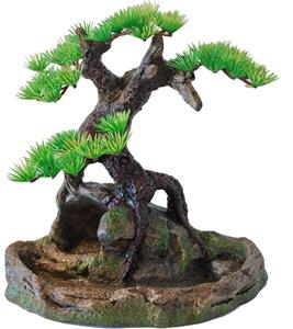 Polyresin ornament bonsai boom op rots 17.5 cm