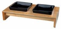 Trixie Fressnapf-Set Keramik/Holz 2 x 400 ml