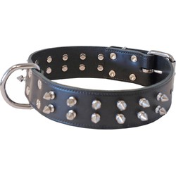 Halsband pyramide enkel 40 mm/70 cm zwart - Gebr de boon