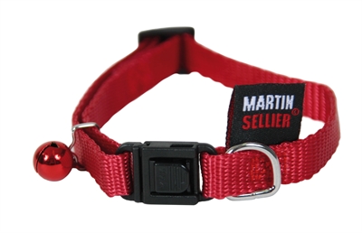 Martin sellier HALSBAND VOOR KAT NYLON UNI ROOD #95;_10 MMX20-30 CM