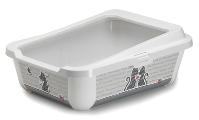 Moderna plastic kattenbak met rand 50 cm Cats in Love - Gebr de boon