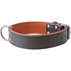 Halsband breed luxe 40 mm/70 cm donkerbruin - Gebr de boon