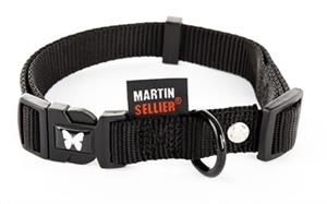 MARTIN SELLIER HALSBAND NYLON ZWART VERSTELBAAR 10 MMX20-30 CM