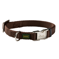 HUNTER Halsband Vario Basic Alu-Strong Bruin Maat M: 30 - 45 cm nekomtrek hond