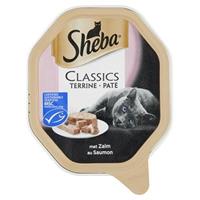 22x Sheba Adult Kattenvoer Classic Paté Natvoer Zalm Kuipjes 85 gr