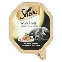 SHEBA ALU MINI FILETS KIP / KALKOEN IN SAUS KATTENVOER #95;_85 GR