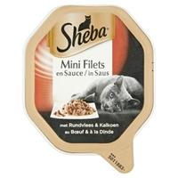 SHEBA ALU MINI FILETS RUND / KALKOEN IN SAUS KATTENVOER #95;_85 GR