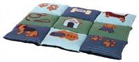 Trixie Patchwork kussen 80 × 55 cm blauw/groen