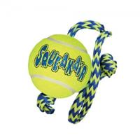 Kong Air Squeaker Tennis Ball w. rope, Medium
