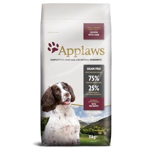 15kg Adult Small & Medium Breed Kip met Lam Applaws Hondenvoer