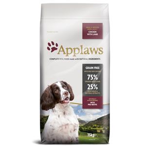 2 x 15 kg Applaws Adult Small & Medium Breed - Kip met Lam Hondenvoer