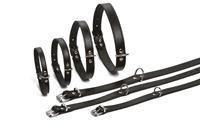 Beeztees - Halsband Hond - Leer - Zwart - 32-37 cm x 16 mm