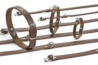 beeztees Lederen honden halsband bruin - 57 cm x 20 mm