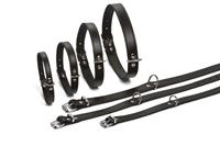 beeztees Lederen honden halsband zwart - 70 cm x 25 mm