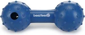beeztees Rubber hondenspeeltje halter met bel massief blauw 11.5 cm