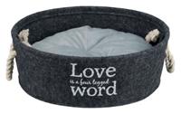 trixie ''LOVE is a four Legged WORD'' Hondenmand - Grijs - ø 37 cm