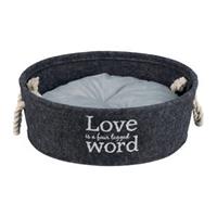 Trixie ''LOVE is a four Legged WORD'' Hondenmand - Grijs - ø 45 cm