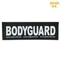 Julius-k9 Bodyguard - Halsbandlabel - Zwart Wit - baby 1 & maat 0 - 11 X 3 CM