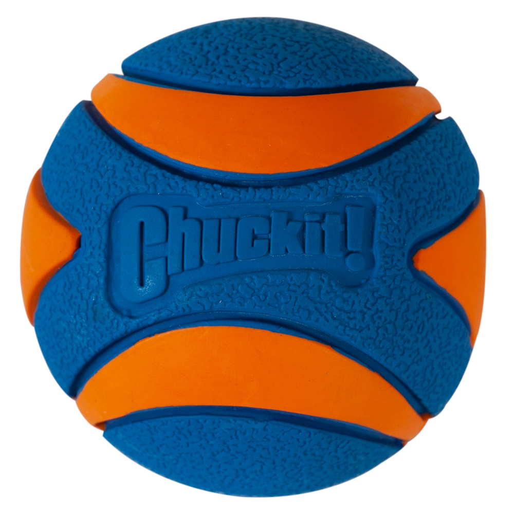 Chuckit! Honden-rubberbal Ultra Squeaker, blauw-oranje