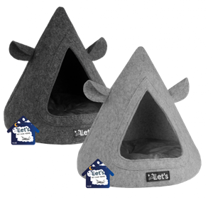 Let's Sleep Pet Cave TeePee Grijs