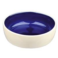 Trixie Voer/waterbak blauw en cremè