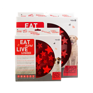 H.A.C. Eat Slow anti schrokbak LARGE - Ster Rood