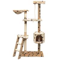 VidaXL Kattenkrabpaal met sisal krabpalen 150 cm pootafdrukken beige