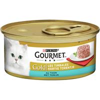 Gourmet Gold Herzhaftes Türmchen Thunfisch Katzenfutter 1 Palette (24 x 85 g)